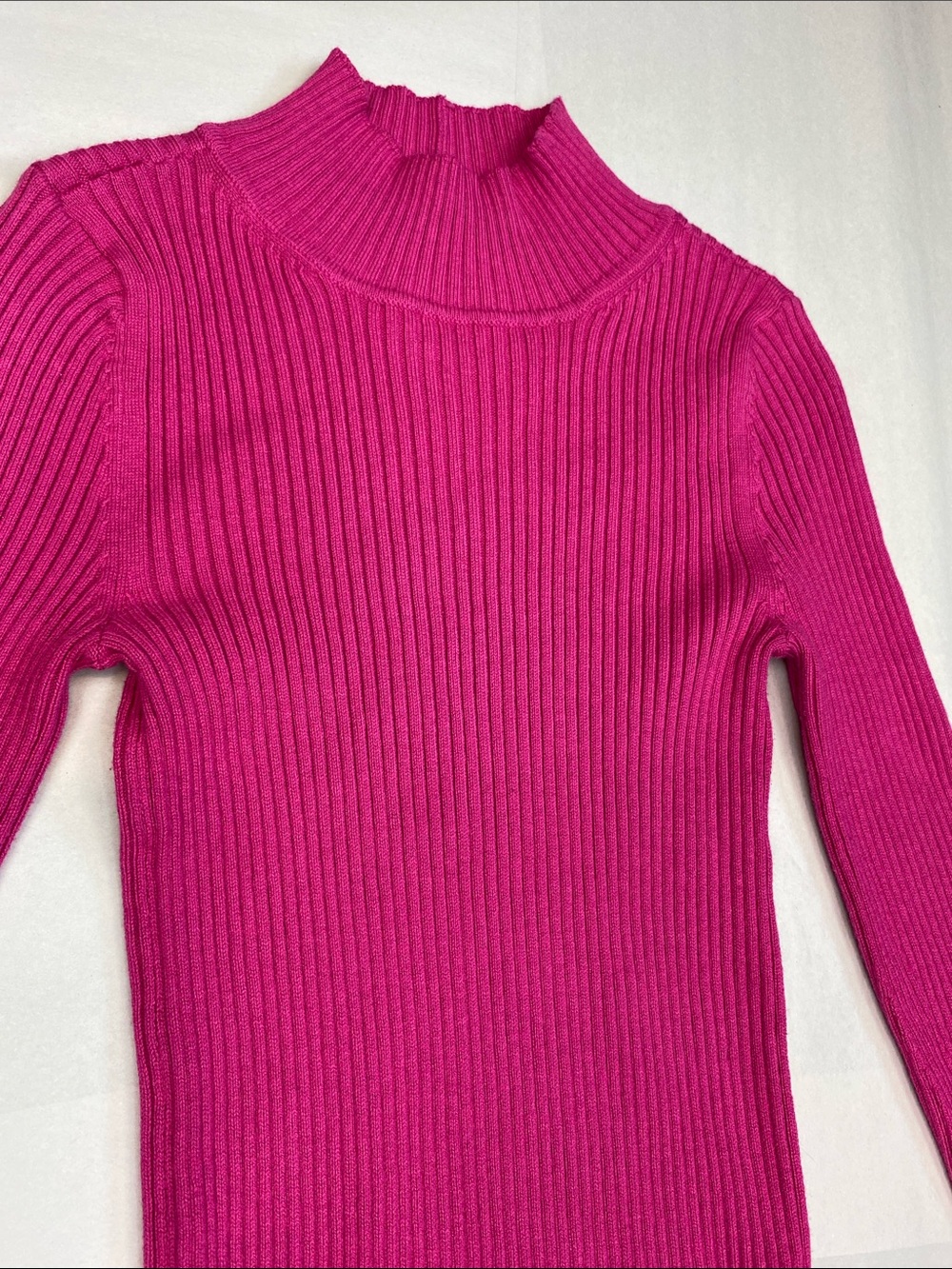 American Eagle Pink Ribbed Mock Neck Stretch Knit Sweater Size Small